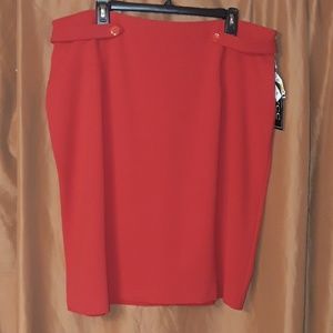 ** New York Clothing Co Pencil Skirt Button Accent